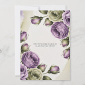 Purple and Sage Green Roses Engagement Party Kaart (Achterkant)