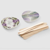 Purple and Sage Green Roses Watercolor Wedding Handwaaier (Niet-gemonteerd)