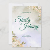 Purple and Sage Pastel Elegance Wedding Kaart (Voorkant)