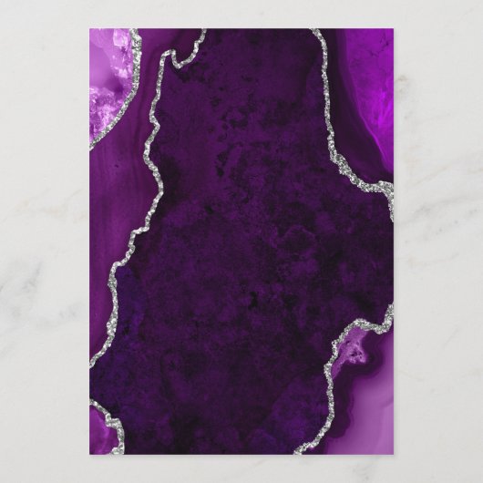 Purple and Silver Agate Marble Wedding Menu (Achterkant)