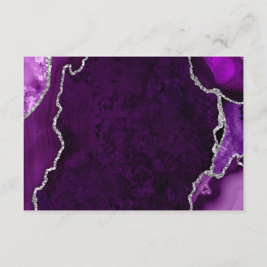 Purple and Silver Agate Wedding Accommodations Informatiekaartje (Achterkant)