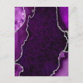 Purple and Silver Agate Wedding Details Informatiekaartje (Achterkant)