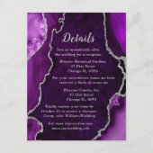 Purple and Silver Agate Wedding Details Informatiekaartje (Voorkant)