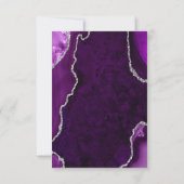 Purple and Silver Agate Wedding Meal Choice RSVP Kaartje (Achterkant)