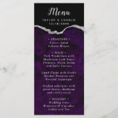Purple and Silver Agate Wedding Menu (Voorkant)