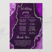 Purple and Silver Agate Wedding Program Programmakaart (Achterkant)