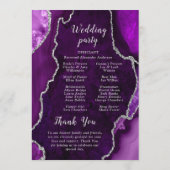 Purple and Silver Agate Wedding Program Programmakaart (Achterkant)
