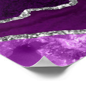 Purple and Silver Agate Wedding Seating Chart Poster (Hoek)