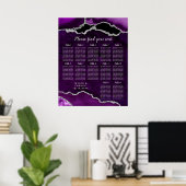 Purple and Silver Agate Wedding Seating Chart Poster (Thuiskantoor)
