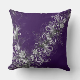 Purple and Silver Elegance Throw Pillow Kussen