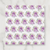 Purple and Silver Elegant Flowers Birthday Bedankjes Labels (Achterkant)