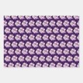 Purple and Silver Elegant Flowers Inpakpapier Vel (Voorkant 3)