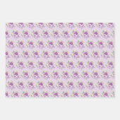 Purple and Silver Elegant Flowers Inpakpapier Vel (Voorkant 2)
