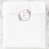 Purple and Silver Elegant Flowers Sweet Sixteen Vierkante Sticker (Tas)