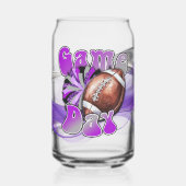 Purple and Silver Game day Blikvorm Glas (Links)