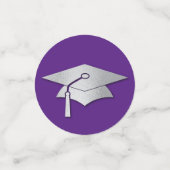 Purple and Silver Graduation Confetti (Kleine voorkant)
