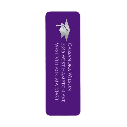 Purple and Silver Graduation Etiket (Voorkant)