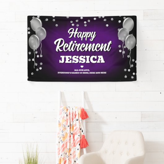 Purple and Silver Happy Retirement  Spandoek (Insitu)