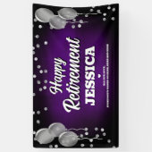 Purple and Silver Happy Retirement  Spandoek (Verticaal)