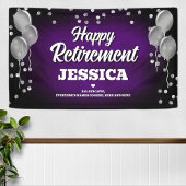 Purple and Silver Happy Retirement  Spandoek