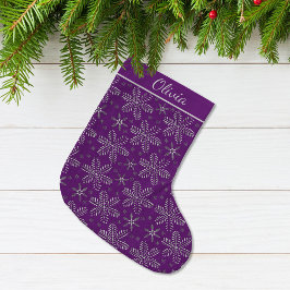 Purple and Silver Personalized Grote Kerstsok