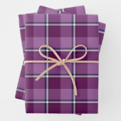 Purple and Trendy Pink Plaid Inpakpapier Vel (In situ)