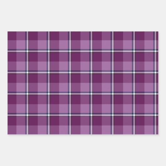 Purple and Trendy Pink Plaid Inpakpapier Vel (Voorkant)