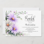 Purple and White Daisies Bridal Shower Kaart (Voorkant)