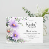 Purple and White Daisies Bridal Shower Kaart (Staand voorkant)
