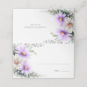 Purple and White Daisies Wedding Place Card Plaatskaartje (Buitenkant ongevouwen)