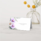 Purple and White Daisies Wedding Place Card Plaatskaartje (Achterkant)