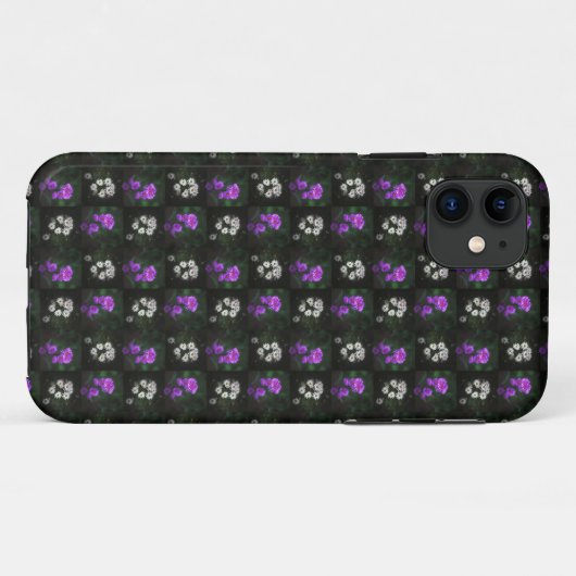 Purple and White Floral Case-Mate iPhone Case (Achterkant (horizontaal))
