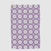 Purple and white floral patterned golfhanddoek (Voorkant)