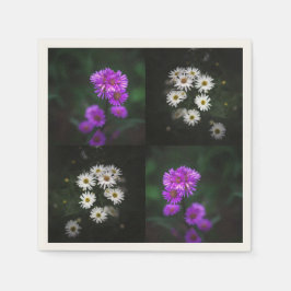 Purple and White Floral Servet