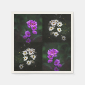 Purple and White Floral Servet