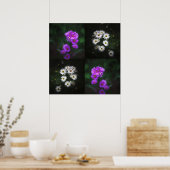 Purple and White Flowers Poster (Keuken)