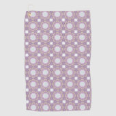 Purple and white geometric floral patterned  golfhanddoek (Voorkant)