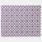Purple and white geometric pattern Fleece Blanket Deken (Voorkant (Horizontaal))