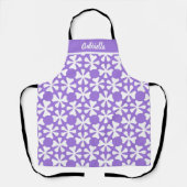 Purple and White Modern Geometric Floral Pattern Schort (Voorkant)