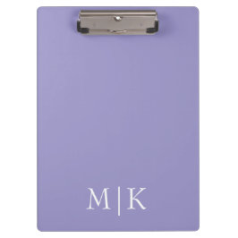 Purple and White | Modern Monogram Klembord