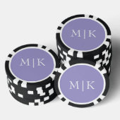 Purple and White | Modern Monogram Poker Chips (Opstapeling)