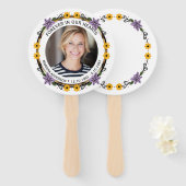 Purple and Yellow Floral Forever in our Hearts Handwaaier (Voorkant en achterkant)