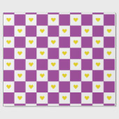 Purple And Yellow Heart  Cadeaupapier (Vlak)