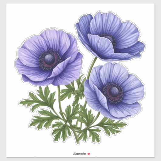 Purple Anemone Bouquet Sticker (Vel)