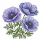 Purple Anemone Bouquet Sticker (Voorkant)