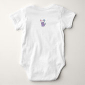 Purple anime kitten and hearts, personalized romper (Achterkant)