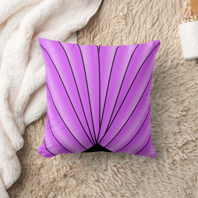 Purple Art Deco Fan Design Kussen (Deken)
