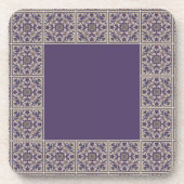 Purple Art Deco Tiled Design Bier Onderzetter (Voorkant)