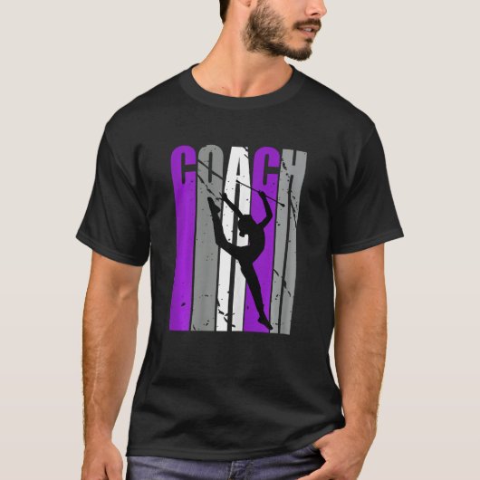 Purple Artistic Rhythmic Gymnastics Coach Teacher T-shirt (Voorkant)