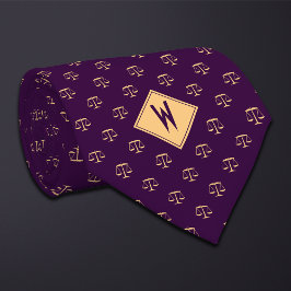 Purple Attorney Scales of Justice Stropdas
